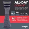 Wrangler Men’s Blended Wool Work Socks – Crew Socks for Hiking, Boots, & All-Weather Wear with Arch Support – Size 6-12(Blue)