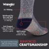 Wrangler Men’s Blended Wool Work Socks – Crew Socks for Hiking, Boots, & All-Weather Wear with Arch Support – Size 6-12(Blue)