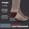 Wrangler Men’s Blended Wool Work Socks – Crew Socks for Hiking, Boots, & All-Weather Wear with Arch Support – Size 6-12(Brown)