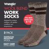 Wrangler Men’s Blended Wool Work Socks – Crew Socks for Hiking, Boots, & All-Weather Wear with Arch Support – Size 6-12(Brown)