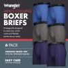Wrangler Men’s Cooling Boxer Briefs, 6” Inseam, Moisture-Wicking, Stretch Fabric, Pack of 6, Quick Dry(Navy/Federal Blue/Charcoal)