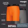 Wrangler Men’s Cooling Boxer Briefs, 6” Inseam, Moisture-Wicking, Stretch Fabric, Pack of 6, Quick Dry(Navy/Orange/Grey)