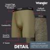Wrangler Men’s Cooling Boxer Briefs, 6” Inseam, Moisture-Wicking, Stretch Fabric, Pack of 6, Quick Dry(Olive/Black/Heather Green)