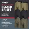 Wrangler Men’s Cooling Boxer Briefs, 6” Inseam, Moisture-Wicking, Stretch Fabric, Pack of 6, Quick Dry(Olive/Black/Heather Green)