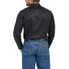 Wrangler Men’s Cowboy Cut Western Chambray Snap Long Sleeve Work Shirt(Black)