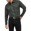Wrangler Men’s Cowboy Cut Western Chambray Snap Long Sleeve Work Shirt(Black Forest Green)