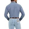 Wrangler Men’s Cowboy Cut Western Chambray Snap Long Sleeve Work Shirt(Chambray Blue)