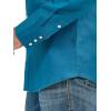 Wrangler Men’s Cowboy Cut Western Chambray Snap Long Sleeve Work Shirt(Dark Teal)