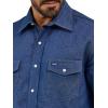 Wrangler Men’s Cowboy Cut Western Chambray Snap Long Sleeve Work Shirt(Indigo)