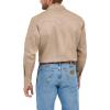 Wrangler Men’s Cowboy Cut Western Chambray Snap Long Sleeve Work Shirt(Khaki)