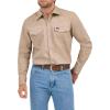 Wrangler Men’s Cowboy Cut Western Chambray Snap Long Sleeve Work Shirt(Rawhide)
