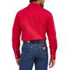 Wrangler Men’s Cowboy Cut Western Chambray Snap Long Sleeve Work Shirt(Red)