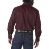 Wrangler Men’s Cowboy Cut Western Chambray Snap Long Sleeve Work Shirt(Red Oxide)