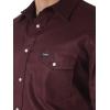 Wrangler Men’s Cowboy Cut Western Chambray Snap Long Sleeve Work Shirt(Red Oxide)