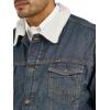 Wrangler Men’s Cowboy Cut Western Lined Denim Jacket, Sherpa/Denim, X-Large
