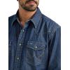 Wrangler Men’s Denim Light Wash Long Sleeve Snap Shirt(Azul)