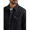 Wrangler Men’s Denim Light Wash Long Sleeve Snap Shirt(Black Denim)