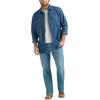Wrangler Men’s Denim Light Wash Long Sleeve Snap Shirt(Dark Wash Denim)