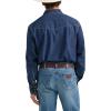Wrangler Men’s Denim Light Wash Long Sleeve Snap Shirt(Mid Wash Azul)