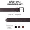 Wrangler Men’s Full Grain Genuine Leather 35mm Thick Casual Belt for Jeans, Pants(35mm Brown)