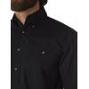 Wrangler Mens George Strait Solid Black Long Sleeve Button Down Shirt(Black)
