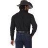 Wrangler Mens George Strait Solid Black Long Sleeve Button Down Shirt(Black)