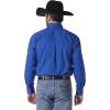 Wrangler Mens George Strait Solid Black Long Sleeve Button Down Shirt(Royal Blue)