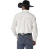 Wrangler Mens George Strait Solid Black Long Sleeve Button Down Shirt(White)