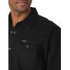 Wrangler Mens Iconic Denim Regular Fit Snap Shirt(Black Denim)