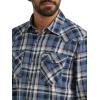 Wrangler Mens Iconic Denim Regular Fit Snap Shirt(Midnight Navy)