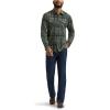 Wrangler Mens Iconic Denim Regular Fit Snap Shirt(Thyme Plaid)