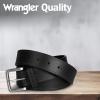 Wrangler Men’s Leather Belt, Country Casual Every Day Belt for Jeans(Black)