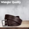 Wrangler Men’s Leather Belt, Country Casual Every Day Belt for Jeans(Brown)