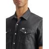 Wrangler Men’s Long Sleeve Denim Western Snap Shirt(Off Black)