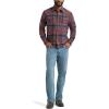 Wrangler Men’s Long Sleeve Shirt(Bitter Chocolate Plaid (Flannel))