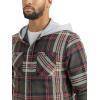Wrangler Men’s Long-Sleeve Button-Front Heavyweight Quilted Hooded Shirt Jacket(Deep Green)