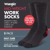 Wrangler Men’s Midweight Outdoor Work Socks, Cushioned, Arch Support, Size 6-12, Recycled Cotton, 3-Pack(Grey(/Red/Grey))