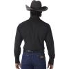 Wrangler Mens Sport Western Two Pocket Long Sleeve Snap Shirt(Black)