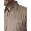 Wrangler Mens Sport Western Two Pocket Long Sleeve Snap Shirt(Dark Tan)