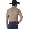 Wrangler Mens Sport Western Two Pocket Long Sleeve Snap Shirt(Dark Tan)