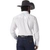 Wrangler Mens Sport Western Two Pocket Long Sleeve Snap Shirt(White)