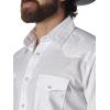 Wrangler Mens Sport Western Two Pocket Long Sleeve Snap Shirt(White)
