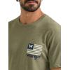 Wrangler Men’s Western Crew Neck Short Sleeve Tee Shirt(Deep Lichen Green Heather)