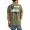 Wrangler Men’s Western Crew Neck Short Sleeve Tee Shirt(Deep Lichen Green Heather)