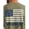 Wrangler Men’s Western Crew Neck Short Sleeve Tee Shirt(Deep Lichen Green Heather)