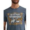 Wrangler Men’s Western Crew Neck Short Sleeve Tee Shirt(Midnight Navy Heather)
