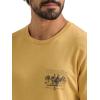 Wrangler Men’s Western Crew Neck Short Sleeve Tee Shirt(Pale Gold Heather)
