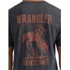 Wrangler Men’s Western Crew Neck Short Sleeve Tee Shirt(Washed Black)