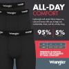 Wrangler Ranger Men’s Active Stretch Boxer Briefs, Moisture-Wicking, 4-Way Stretch, Gusseted Design, 6-Pack(Black/Black/Black)