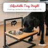 Wrangler Rope Elevated Dog Bowl – Adjustable Dog Bowls for All Pets – Lifted Pet Bowl Stand with Non-Slip Base, Food & Water Dish for Best Digestion – Stainless Steel, Easy to Clean